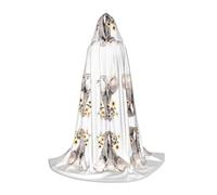 ZHAOUR M Halloween Hooded Cape â€“ Unisex Elephant and Sunflower Print Cosplay Robe for Witch, Magician â€“ Party Masquerade Costume