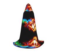 ZHAOUR M Halloween Hooded Cape â€“ Unisex Fire Dragon Roll soccer Print Cosplay Robe for Witch, Magician â€“ Party Masquerade Costume