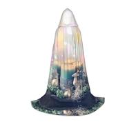ZHAOUR M Halloween Hooded Cape - Unisex Merry Christmas Candle Print Costumes for Party, Carnival, Comic Exhibition, Cosplay, and More