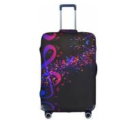 ZHAOUR M Suitcase Cover Protector â€“ Elastic Colorful Galaxy Music Note Print Luggage Travel Accessories for Business Trips