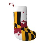 ZHAOUR Maryland State Flag Print Christmas Stocking Party Decoration - Large Hanging Ornament for Xmas Tree, Fireplace & Home