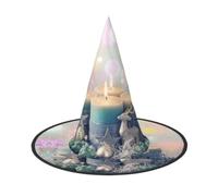ZHAOUR Merry Christmas Candle Print Halloween Hat Wizard Party Decor 3 PCS