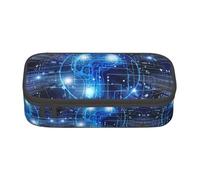 ZHAOUR Pencil Case with Artificial Intelligence Brain Full-Print Design â€“ Multi-Purpose Organizer â€“ Durable Oxford Cloth, Multiple Compartments