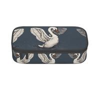ZHAOUR Pencil Case with Beautiful White Swan Full-Print Design – Multi-Purpose Organizer – Durable Oxford Cloth, Multiple Compartments
