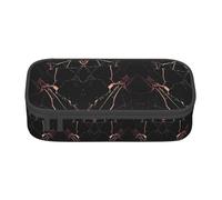 ZHAOUR Pencil Case with Black Rose Gold Marble Full-Print Design â€“ Multi-Purpose Organizer â€“ Durable Oxford Cloth, Multiple Compartments