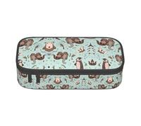 ZHAOUR Pencil Case with Cartoon Cute Otter Full-Print Design â€“ Multi-Purpose Organizer â€“ Durable Oxford Cloth, Multiple Compartments