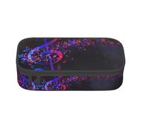 ZHAOUR Pencil Case with Colorful Galaxy Music Note Full-Print Design â€“ Multi-Purpose Organizer â€“ Durable Oxford Cloth, Multiple Compartments