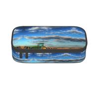 ZHAOUR Pencil Case with Fantasy Farm Tractor Full-Print Design â€“ Multi-Purpose Organizer â€“ Durable Oxford Cloth, Multiple Compartments