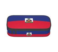 ZHAOUR Pencil Case with Haitian Flag Full-Print Design â€“ Multi-Purpose Organizer â€“ Durable Oxford Cloth, Multiple Compartments