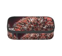 ZHAOUR Pencil Case with International Chess Full-Print Design â€“ Multi-Purpose Organizer â€“ Durable Oxford Cloth, Multiple Compartments