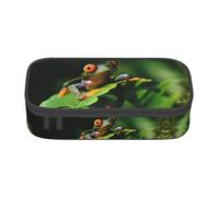 ZHAOUR Pencil Case with Peace Frog Tree Full-Print Design â€“ Multi-Purpose Organizer â€“ Durable Oxford Cloth, Multiple Compartments