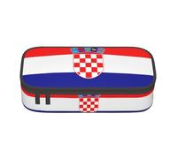 ZHAOUR Pencil Case with Republic of Croatia Flag Full-Print Design â€“ Multi-Purpose Organizer â€“ Durable Oxford Cloth, Multiple Compartments