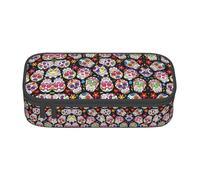 ZHAOUR Pencil Case with Skulls Full-Print Design â€“ Multi-Purpose Organizer â€“ Durable Oxford Cloth, Multiple Compartments