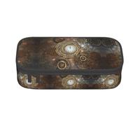 ZHAOUR Pencil Case with Steampunk Clock Full-Print Design â€“ Multi-Purpose Organizer â€“ Durable Oxford Cloth, Multiple Compartments