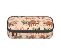 ZHAOUR Pencil Case with You are Awesome Sloth Full-Print Design â€“ Multi-Purpose Organizer â€“ Durable Oxford Cloth, Multiple Compartments