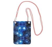 ZHAOUR Pink Universal Crossbody Phone Bag – Lightweight Artificial Intelligence Brain Print Purse, Perfect for Shopping, and Outdoor Activities