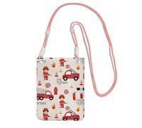 ZHAOUR Pink Universal Crossbody Phone Bag – Lightweight Little Boys and Girls in FireFighters Print Purse, Perfect for Shopping, and Outdoor Activities