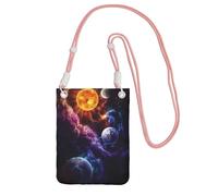 ZHAOUR Pink Universal Crossbody Phone Bag â€“ Lightweight Planet Print Purse, Perfect for Shopping, and Outdoor Activities