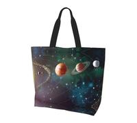 ZHAOUR planet space solar system Print Shoulder Bag - Large Reusable Tote Bag for Women, Storage Tote, Lightweight Daily Life & Travel