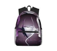 ZHAOUR Purple and Wirte Dragons Print Canvas Backpack with Adjustable Strap