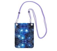 ZHAOUR Purple Universal Crossbody Phone Bag – Lightweight Artificial Intelligence Brain Print Purse, Perfect for Shopping, and Outdoor Activities