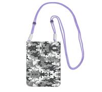 ZHAOUR Purple Universal Crossbody Phone Bag â€“ Lightweight Digital Camo Print Purse, Perfect for Shopping, and Outdoor Activities