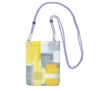 ZHAOUR Purple Universal Crossbody Phone Bag – Lightweight Grey And Yellow Abstract Art Painting Print Purse, Perfect for Shopping, and Outdoor Activities