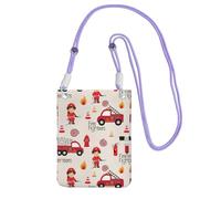 ZHAOUR Purple Universal Crossbody Phone Bag – Lightweight Little Boys and Girls in FireFighters Print Purse, Perfect for Shopping, and Outdoor Activities