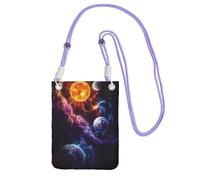 ZHAOUR Purple Universal Crossbody Phone Bag â€“ Lightweight Planet Print Purse, Perfect for Shopping, and Outdoor Activities