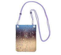 ZHAOUR Purple Universal Crossbody Phone Bag â€“ Lightweight Rain Drops on Glass Print Purse, Perfect for Shopping, and Outdoor Activities