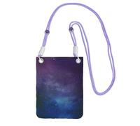 ZHAOUR Purple Universal Crossbody Phone Bag â€“ Lightweight Universe with Stars and Galaxy Interstellar Print Purse, Perfect for Shopping, and Outdoor Activities