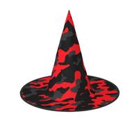 ZHAOUR Red Camo Print Halloween Hat Wizard Party Decor 2 PCS | Indoor Outdoor Women Men Ladies Pointed horn cap Gift light Easter sombrero de bruja de Halloween tiene