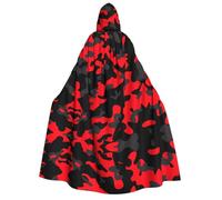 ZHAOUR Red Camo Print Halloween Hooded Cloak Costumes Cape - Unisex Adult Party, Carnival, Comic Exhibition,Cosplay Robe