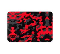 ZHAOUR Red Camo Printed Flannel Doormat Entrance Rug | bedroom carpet living room large area kitchen carpet bathroom Comfort Floor Mat Flannel