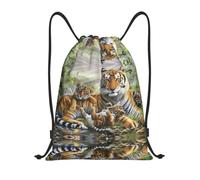 ZHAOUR S Adjustable Drawstring Jungle Tigers Cub Print Bags Backpack | Gym Traveling Sport Beach Swimming Shopping Yoga String Trip Sack Dance Travel Carry-On Luggage Camping Hiking