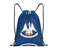 ZHAOUR S Adjustable Drawstring Louisiana State Flag Print Bags Backpack