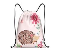 ZHAOUR S Adjustable Drawstring Lovely Hedgehog Print Bags Backpack