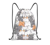ZHAOUR S Adjustable Drawstring orange cats (1) Print Bags Backpack | Gym Traveling Sport Beach Swimming Shopping Yoga String Trip Sack Dance Travel Carry-On Luggage Camping Hiking