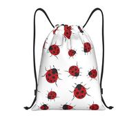 ZHAOUR S Adjustable Drawstring Seven Star Ladybird Print Bags Backpack