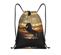 ZHAOUR S Adjustable Drawstring The Sunset Stallion (1) Print Bags Backpack