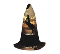 ZHAOUR S Halloween Hooded Cape â€“ Unisex The Sunset Stallion (1) Print Cosplay Robe for Witch, Magician â€“ Party Masquerade Costume
