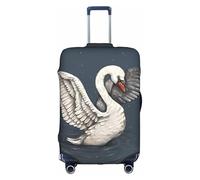 ZHAOUR S Suitcase Cover Protector â€“ Elastic Beautiful White Swan Print Luggage Travel Accessories for Business Trips