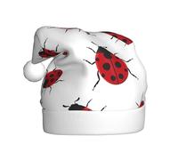 ZHAOUR Seven Star Ladybird Print Christmas Hat for Adults - Comfortable Xmas New Year Santa Favors Hats, Holiday Festive Headwear