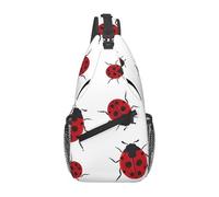 ZHAOUR Seven Star Ladybird Print Cross Chest Bag - Lightweight Hiking Daypack with Zippers, Travel Sling for Unisex Daily & Outdoor Use