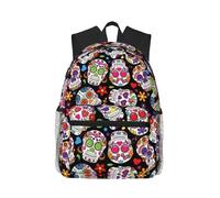 ZHAOUR skulls Print Canvas Backpack with Adjustable Strap | Casual Daypack Travel Season Boys Girls Lightweight Middle Further Studies Fashion Youth Adjustable