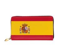 ZHAOUR Spanish Flag Print Leather Wallet - Long Clutch for Women, Thin & Lightweight Bifold Checkbook Wallets, Card Holder