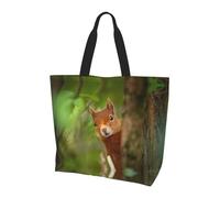 ZHAOUR Squirrel Print Shoulder Bag - Large Reusable Tote Bag for Women, Storage Tote, Lightweight Daily Life & Travel