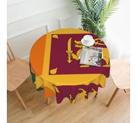 ZHAOUR Sri Lanka Flag Print Round Washable Tablecloth - Table Cover
