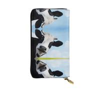ZHAOUR Stylish Cow Patterns Print Leather Wallet - Lightweight Bifold Clutch, Multiple Card Slots & Zipper Coin Pocket