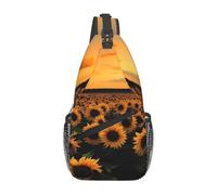 ZHAOUR Sunflower and sunset (1) Print Cross Chest Bag - Lightweight Hiking Daypack with Zippers, Travel Sling for Unisex Daily & Outdoor Use